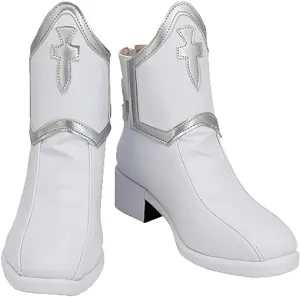 Tkieio Yuuki Cosplay Boots Short Leather Boots Fancy Stage Performance Props