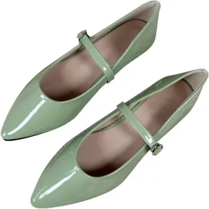 TN TANGNEST Leather Flats for Women Comfortable Pointy Toe Slip On Flats Soft Work Flats Retro Mary Jane Flats