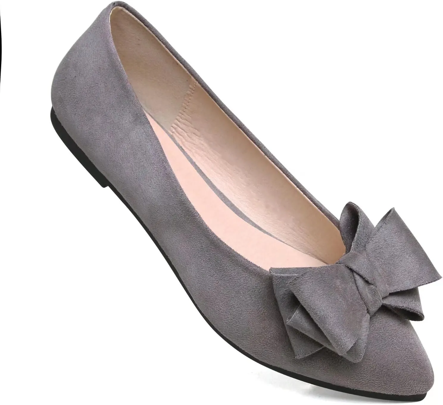 TN TANGNEST Women Cute Bowknot Flats Soft Slip On Flats Comfort Pointed Toe Casual Dress Flat Shoes