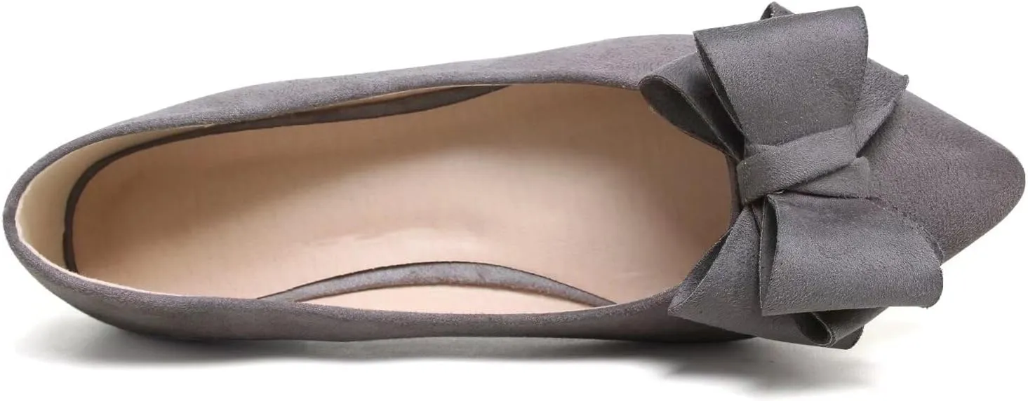 TN TANGNEST Women Cute Bowknot Flats Soft Slip On Flats Comfort Pointed Toe Casual Dress Flat Shoes
