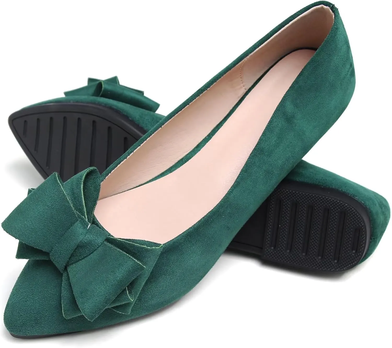 TN TANGNEST Women Cute Bowknot Flats Soft Slip On Flats Comfort Pointed Toe Casual Dress Flat Shoes