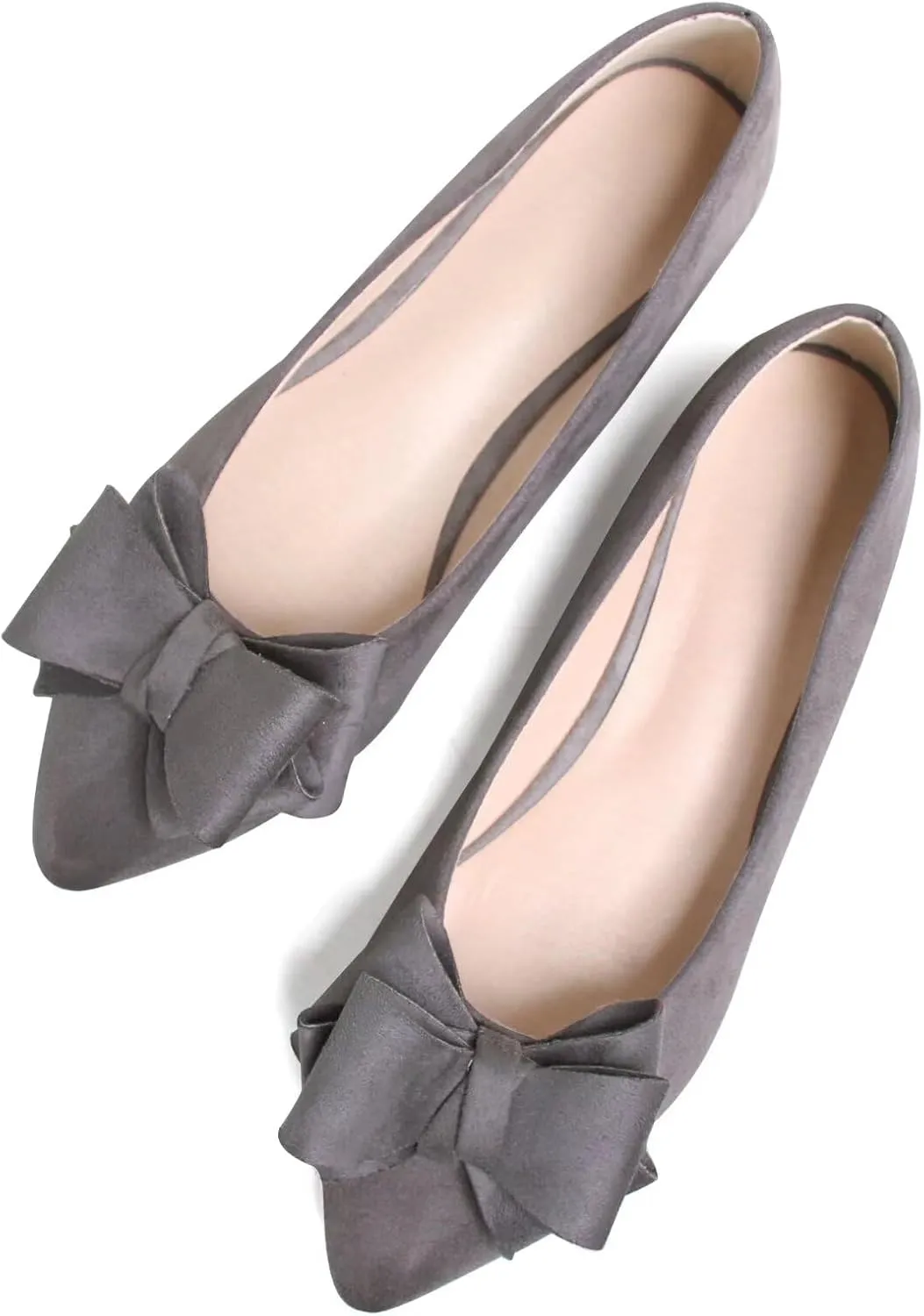TN TANGNEST Women Cute Bowknot Flats Soft Slip On Flats Comfort Pointed Toe Casual Dress Flat Shoes