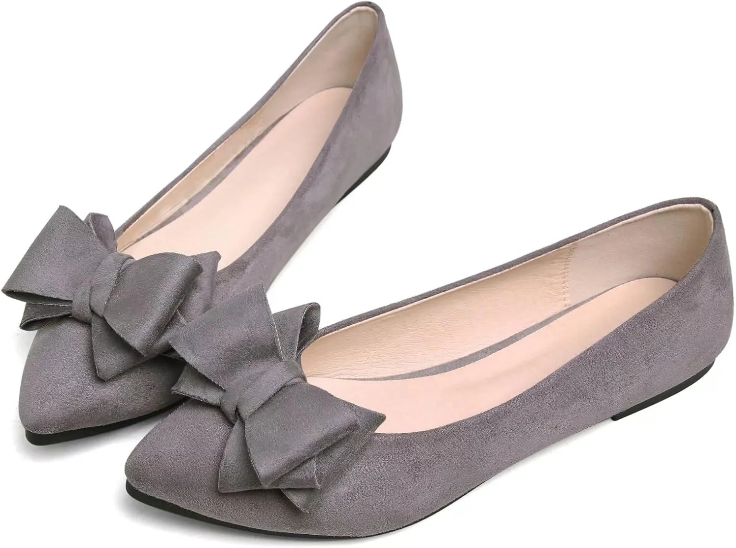 TN TANGNEST Women Cute Bowknot Flats Soft Slip On Flats Comfort Pointed Toe Casual Dress Flat Shoes
