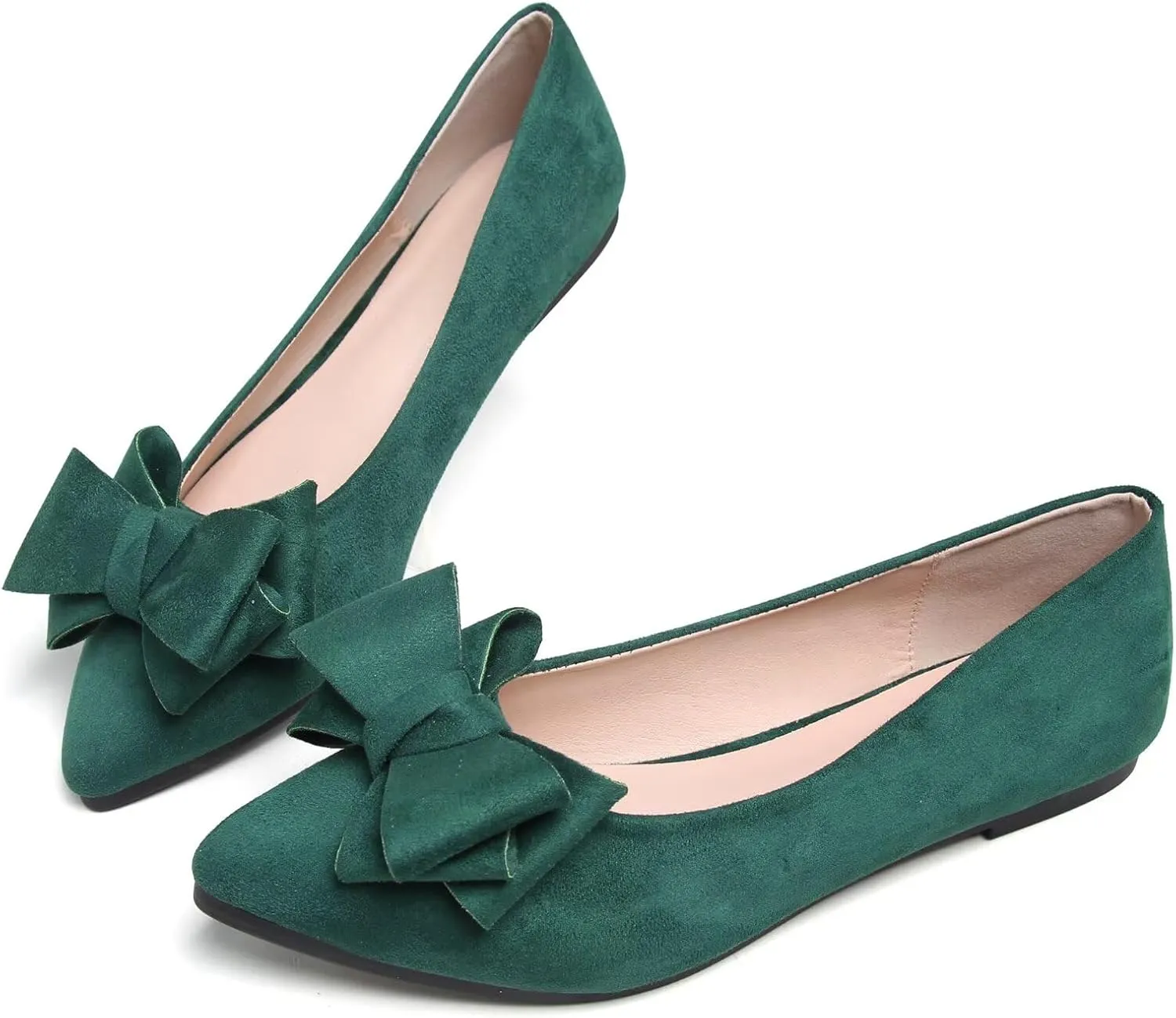 TN TANGNEST Women Cute Bowknot Flats Soft Slip On Flats Comfort Pointed Toe Casual Dress Flat Shoes