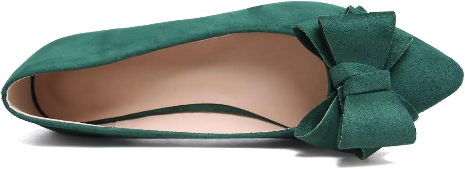 TN TANGNEST Women Cute Bowknot Flats Soft Slip On Flats Comfort Pointed Toe Casual Dress Flat Shoes
