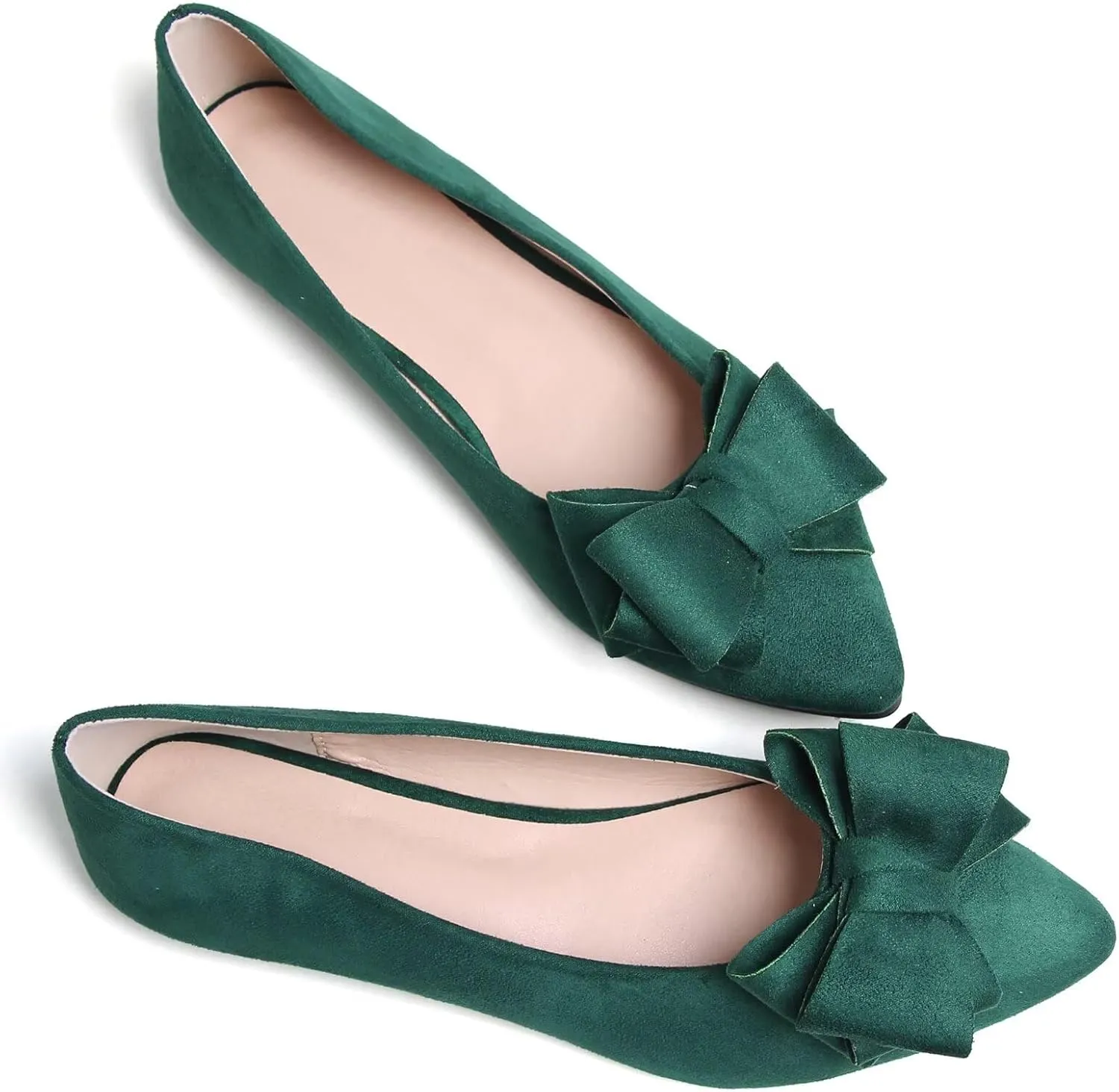 TN TANGNEST Women Cute Bowknot Flats Soft Slip On Flats Comfort Pointed Toe Casual Dress Flat Shoes