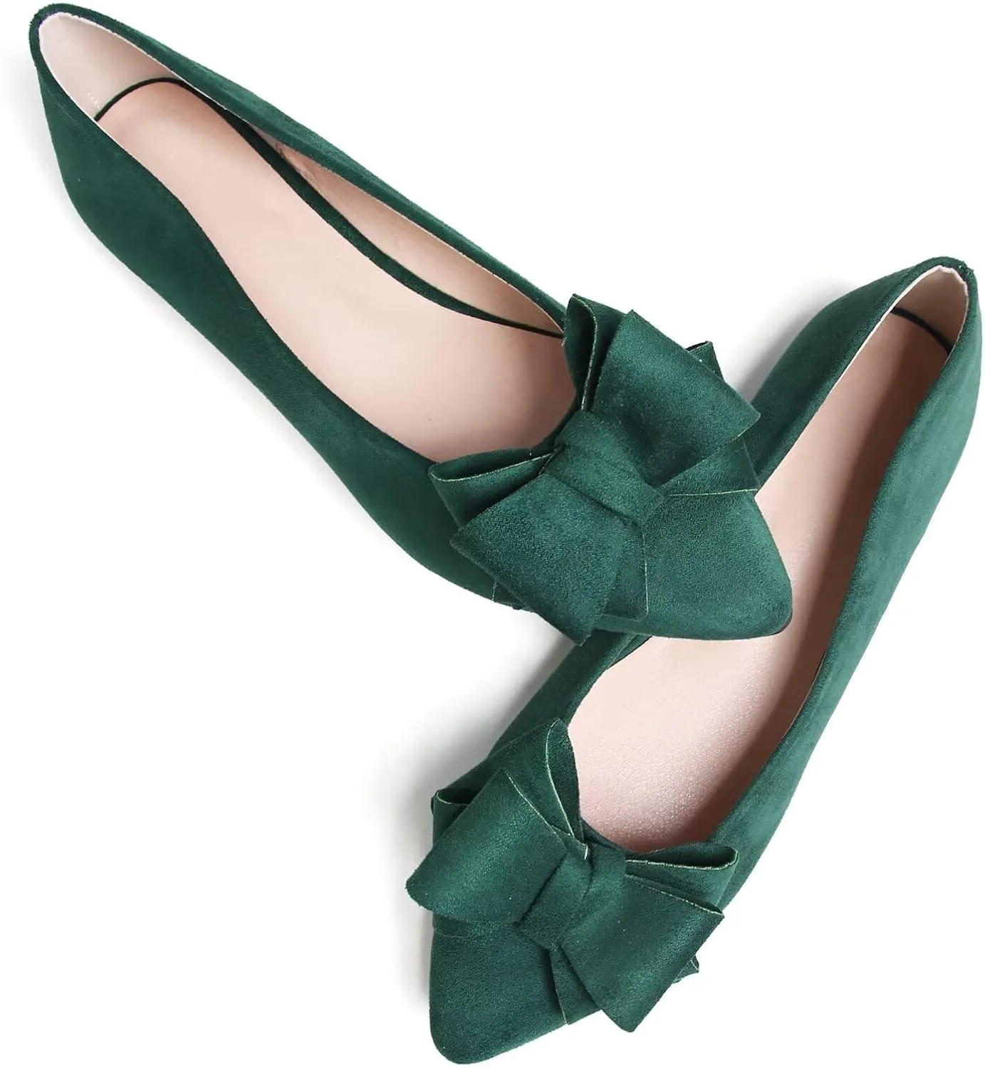 TN TANGNEST Women Cute Bowknot Flats Soft Slip On Flats Comfort Pointed Toe Casual Dress Flat Shoes