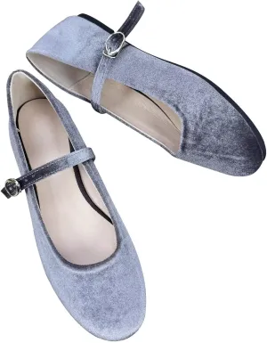 TN TANGNEST Women's Mary Jane Flats Fashion Square Toe Slip On Buckle Flats Soft Comfortable Casual Flat Shoes