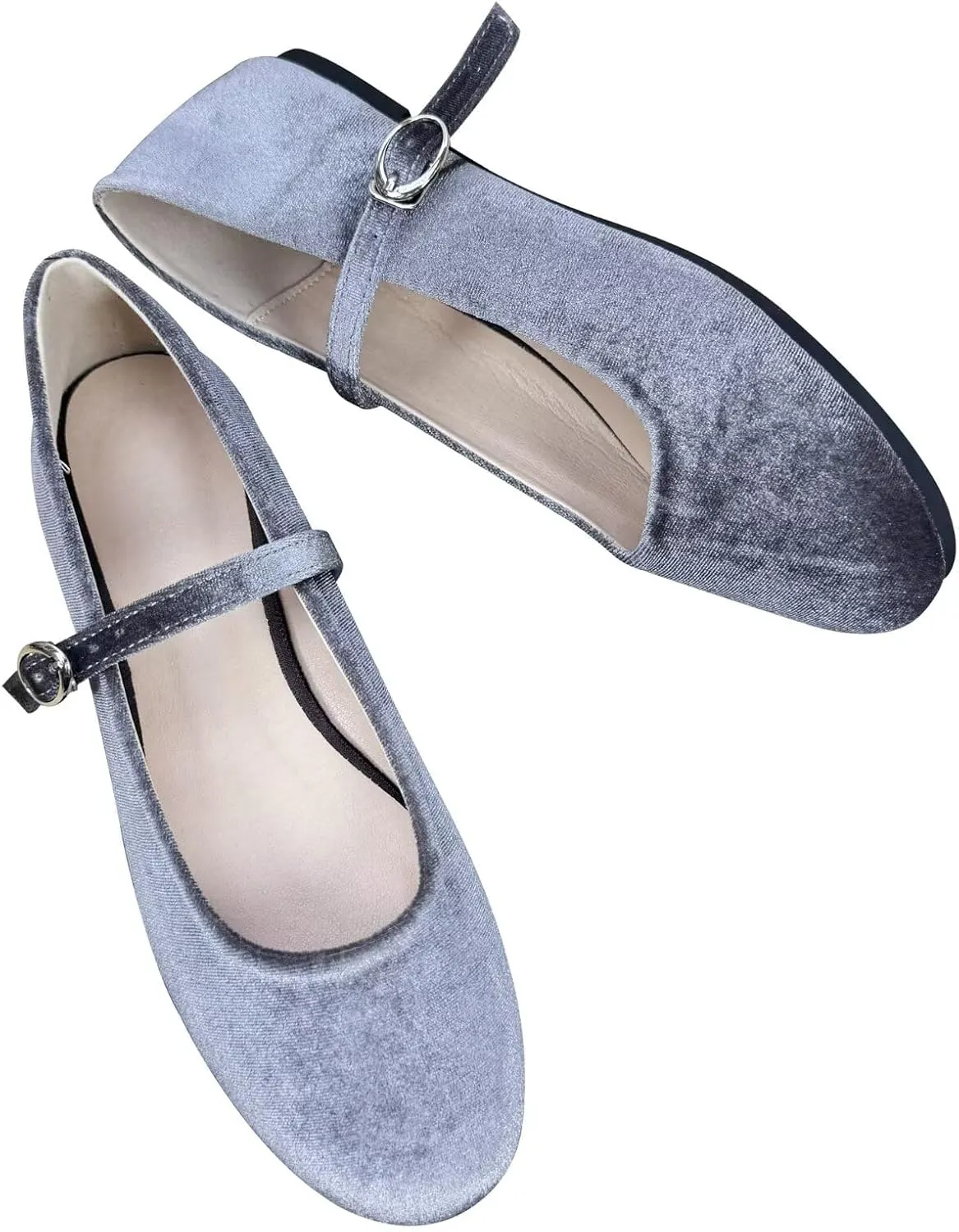 TN TANGNEST Women's Mary Jane Flats Fashion Square Toe Slip On Buckle Flats Soft Comfortable Casual Flat Shoes