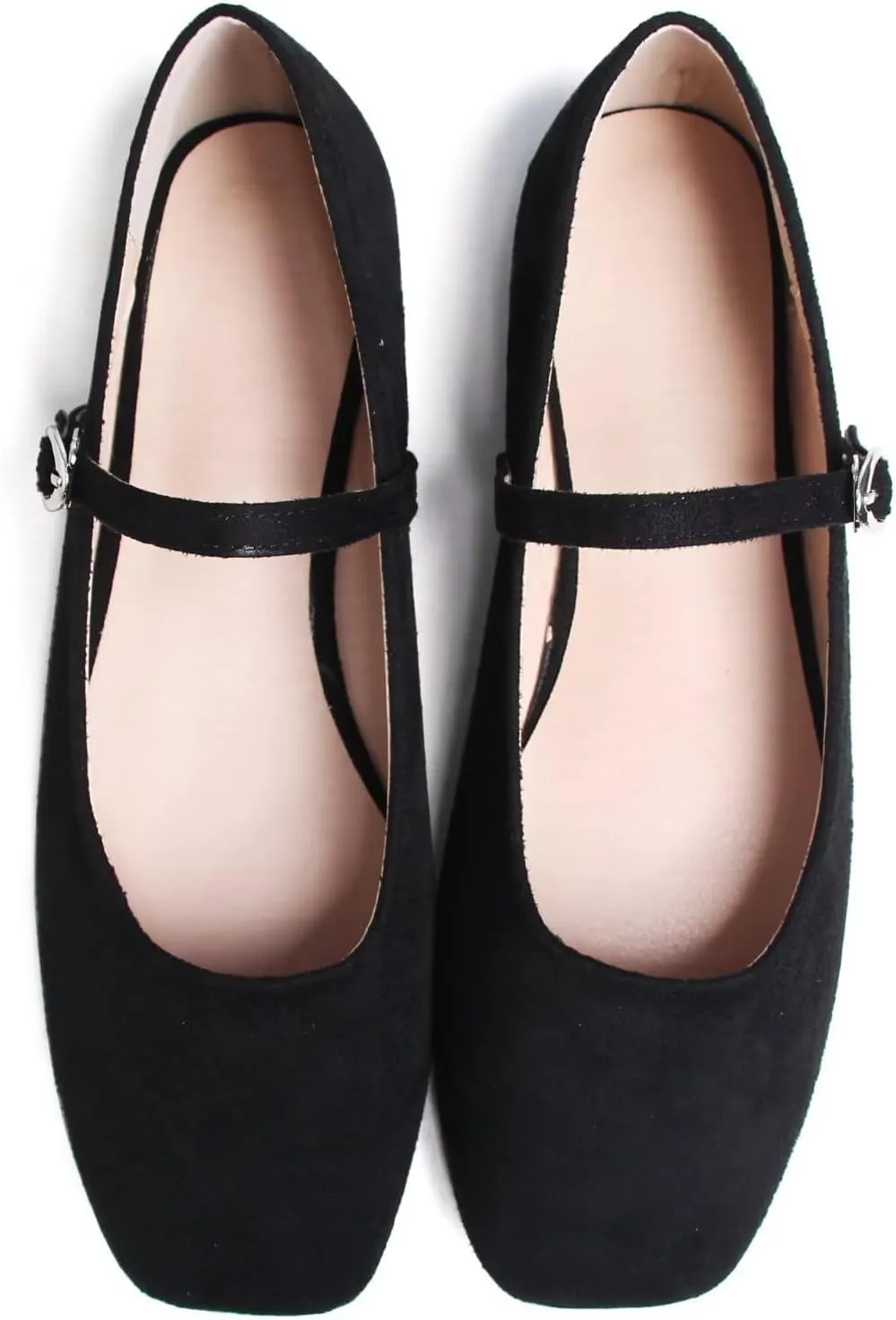 TN TANGNEST Women's Retro Color Block Mary Jane Flats Elegant Square Toe One Line Strap Ballet Flats Slip On Casual Flats