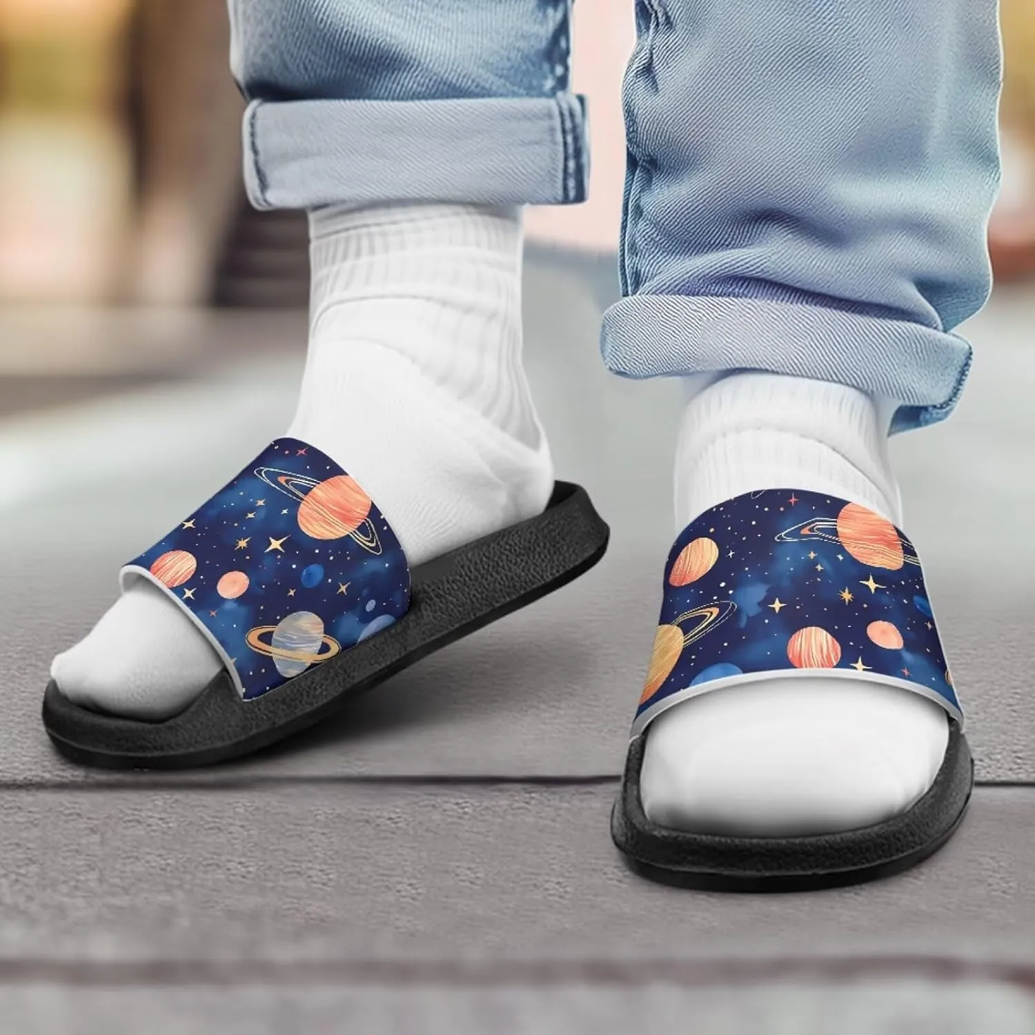Toddler Active Boys Slides Comfortable Slip-On Kids Sandals Unisex Slides for Indoor and Outdoor Sporty Slides Beach Pool