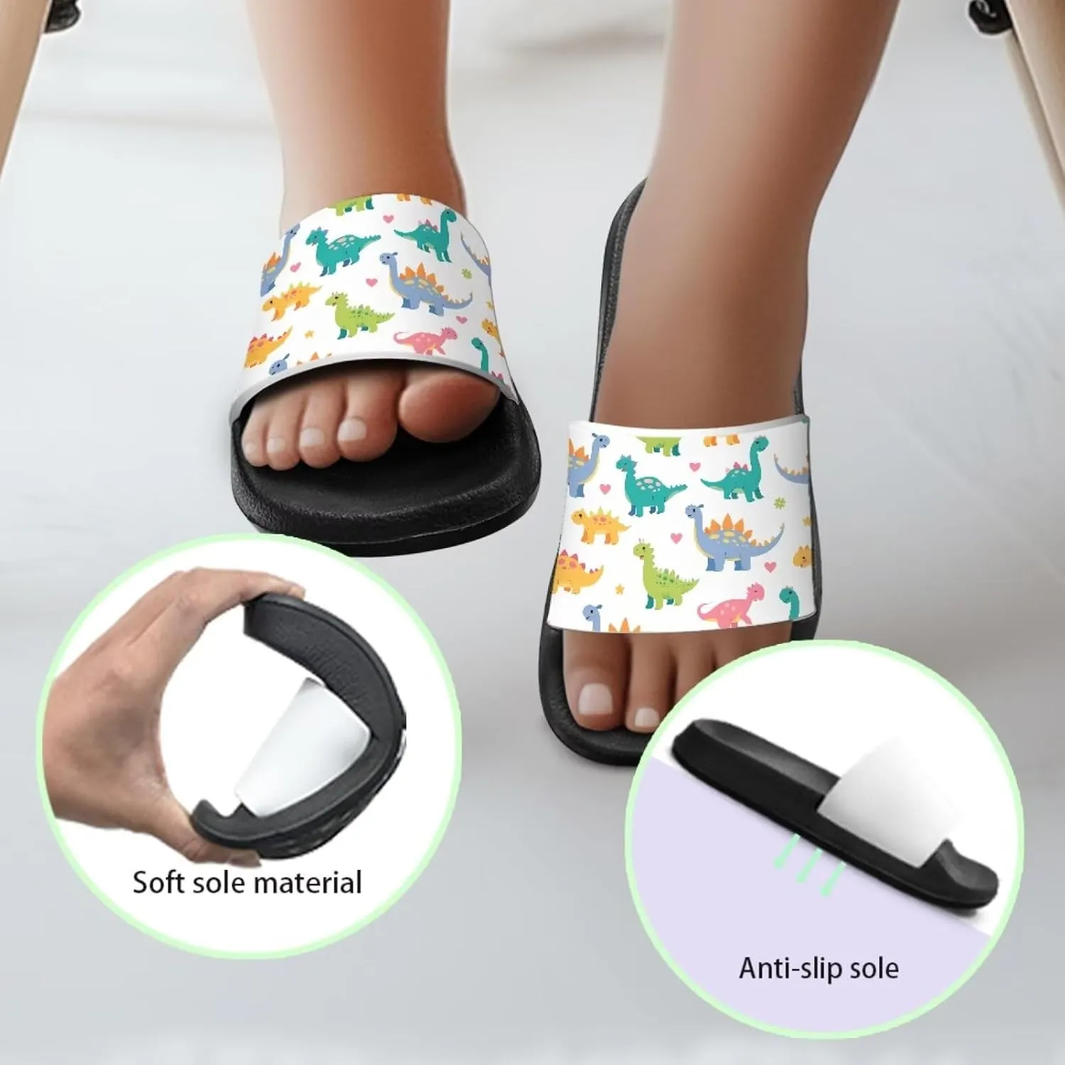 Toddler Active Boys Slides Comfortable Slip-On Kids Sandals Unisex Slides for Indoor and Outdoor Sporty Slides Beach Pool