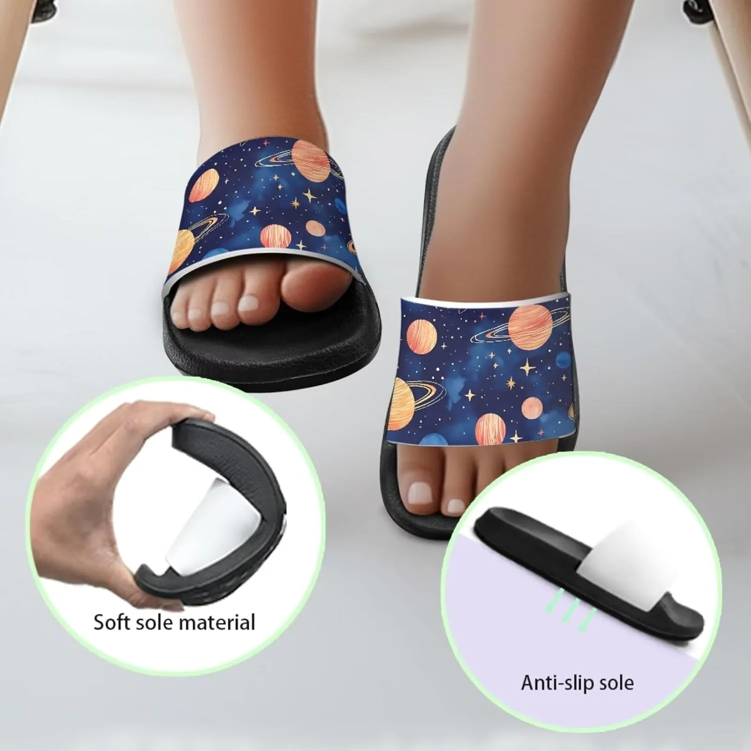 Toddler Active Boys Slides Comfortable Slip-On Kids Sandals Unisex Slides for Indoor and Outdoor Sporty Slides Beach Pool