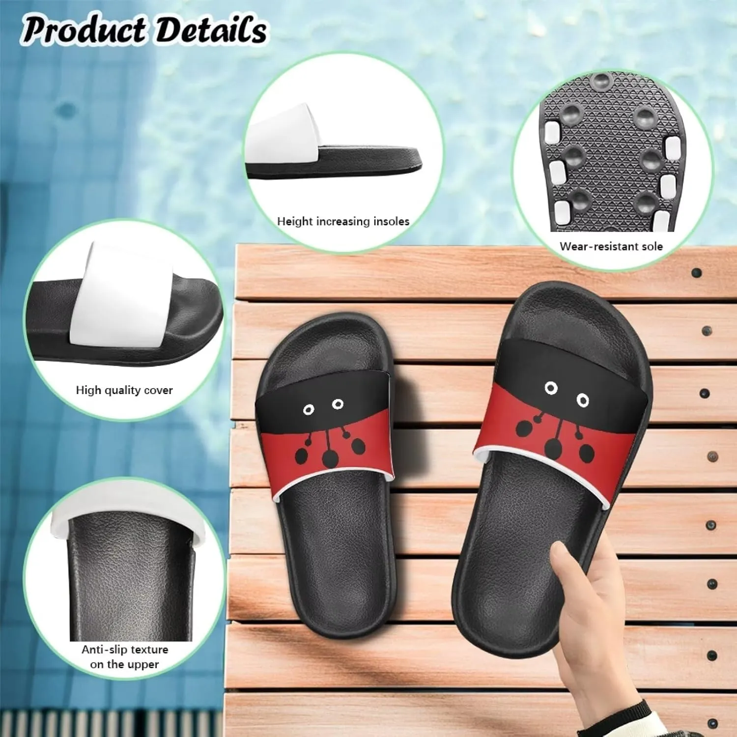 Toddler Active Boys Slides Comfortable Slip-On Kids Sandals Unisex Slides for Indoor and Outdoor Sporty Slides Beach Pool