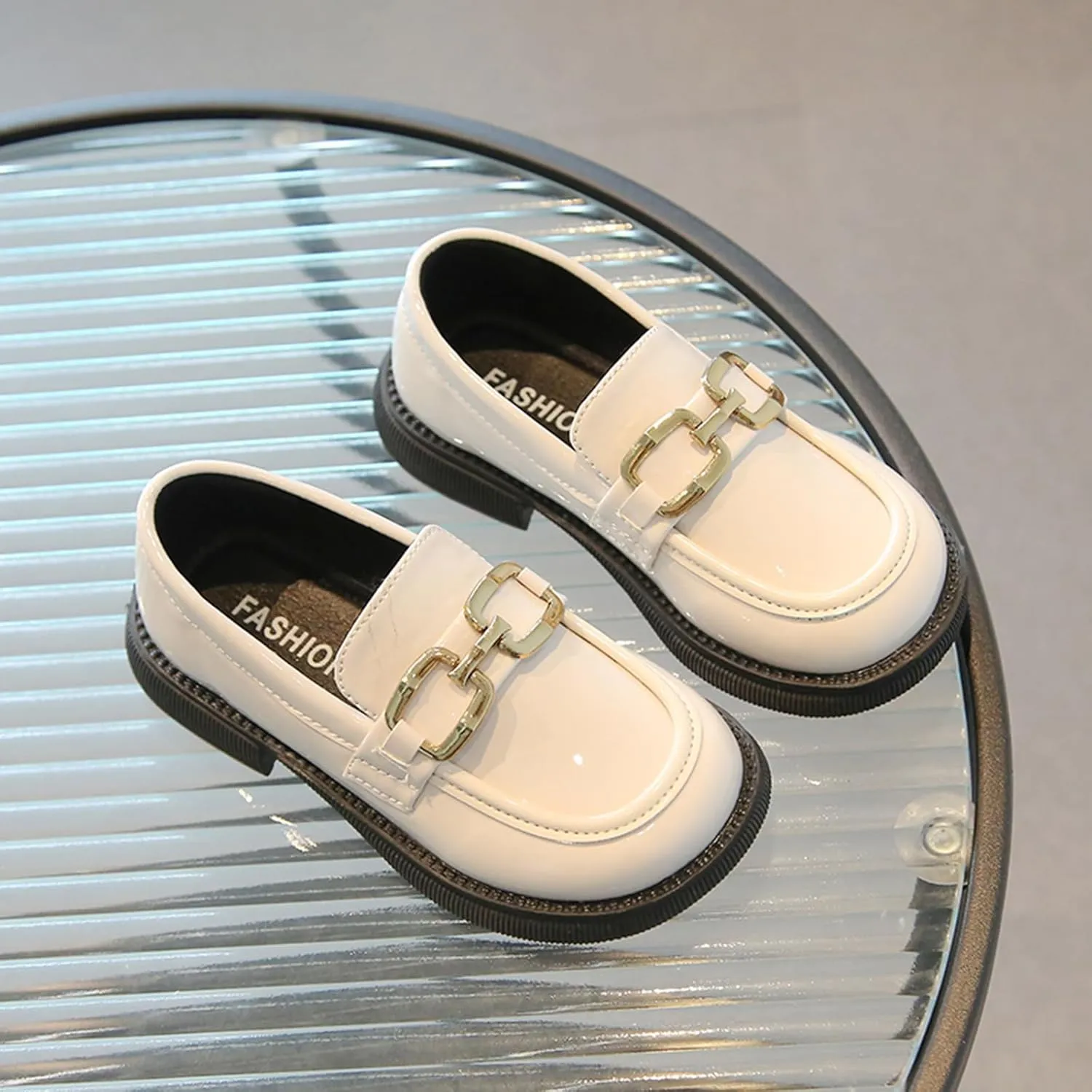 Toddler Boys Girls Leather Loafers Dress Shoes Little Kid Oxford Flats Casual Moccasins Slip-On School Uniform Walking Boat Shoes