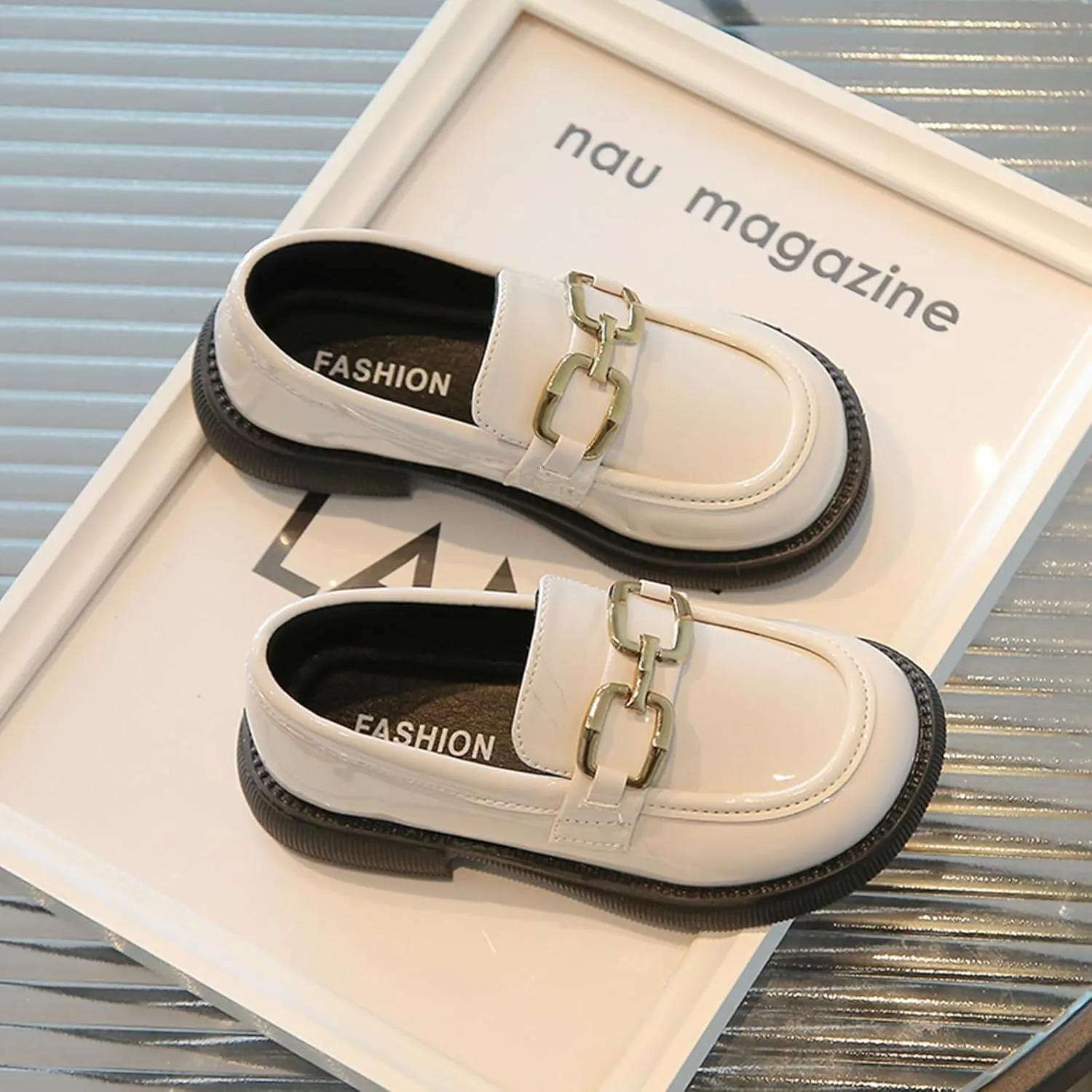 Toddler Boys Girls Leather Loafers Dress Shoes Little Kid Oxford Flats Casual Moccasins Slip-On School Uniform Walking Boat Shoes
