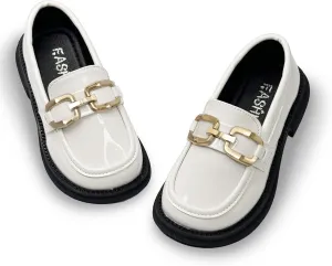 Toddler Boys Girls Leather Loafers Dress Shoes Little Kid Oxford Flats Casual Moccasins Slip-On School Uniform Walking Boat Shoes