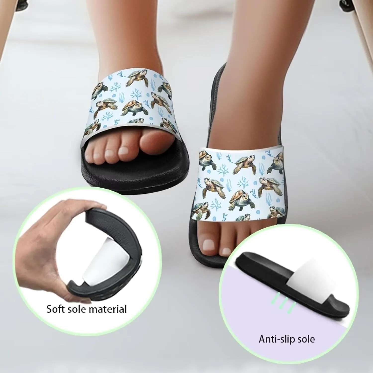 Toddler Boys Slides Sports Slides Sandals Water Shoes Casual Slippers Comfortable Beach Pool Shower Shoes Waterproof
