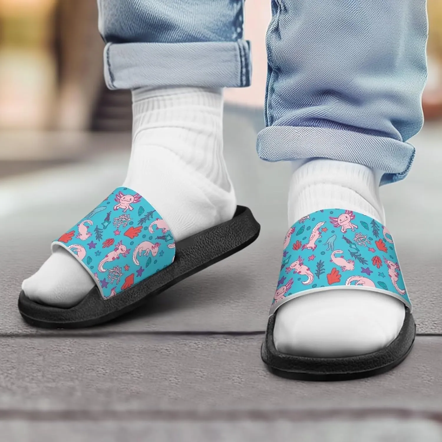 Toddler Boys Slides Sports Slides Sandals Water Shoes Casual Slippers Comfortable Beach Pool Shower Shoes Waterproof