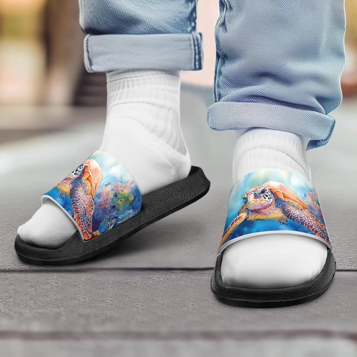 Toddler Boys Slides Sports Slides Sandals Water Shoes Casual Slippers Comfortable Beach Pool Shower Shoes Waterproof