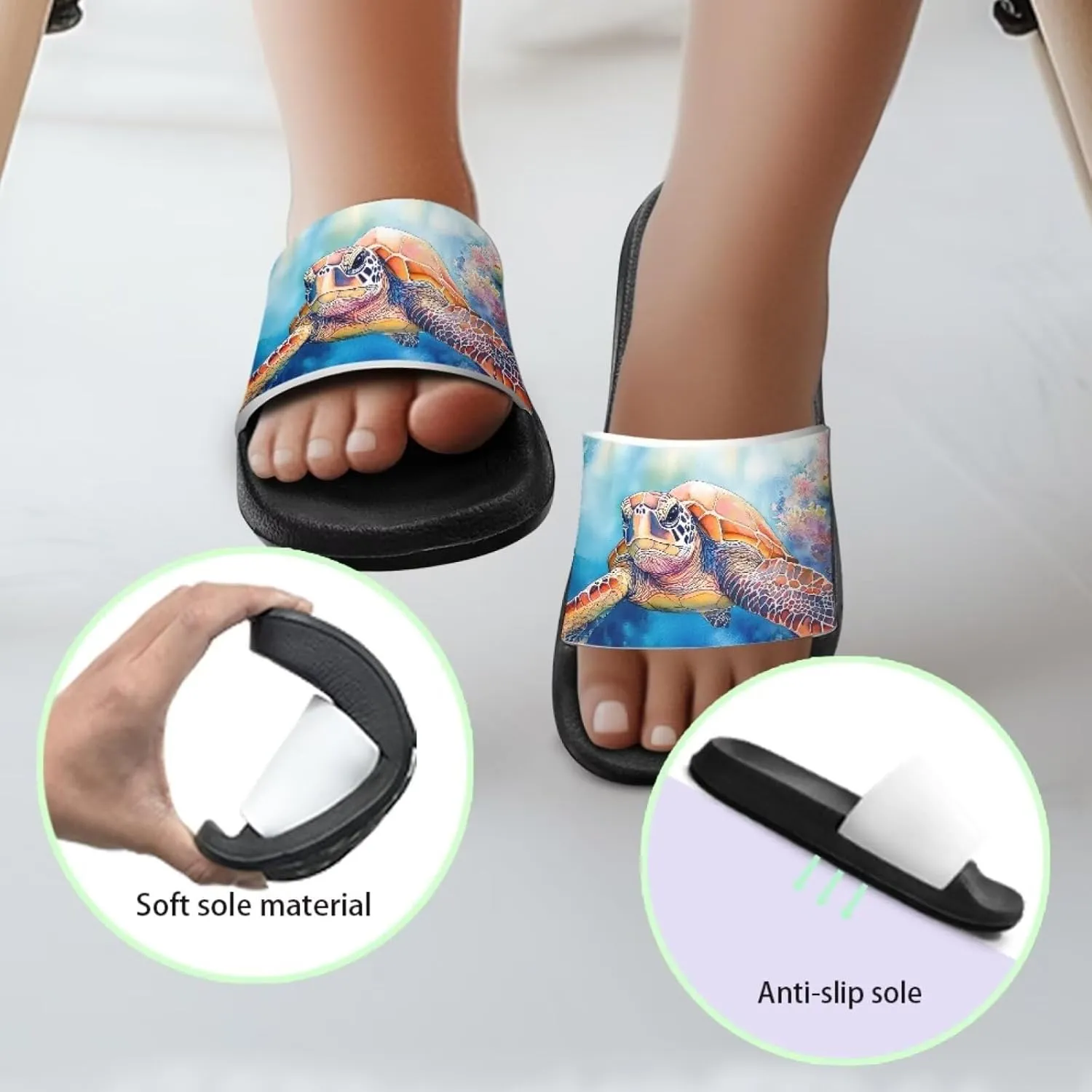 Toddler Boys Slides Sports Slides Sandals Water Shoes Casual Slippers Comfortable Beach Pool Shower Shoes Waterproof
