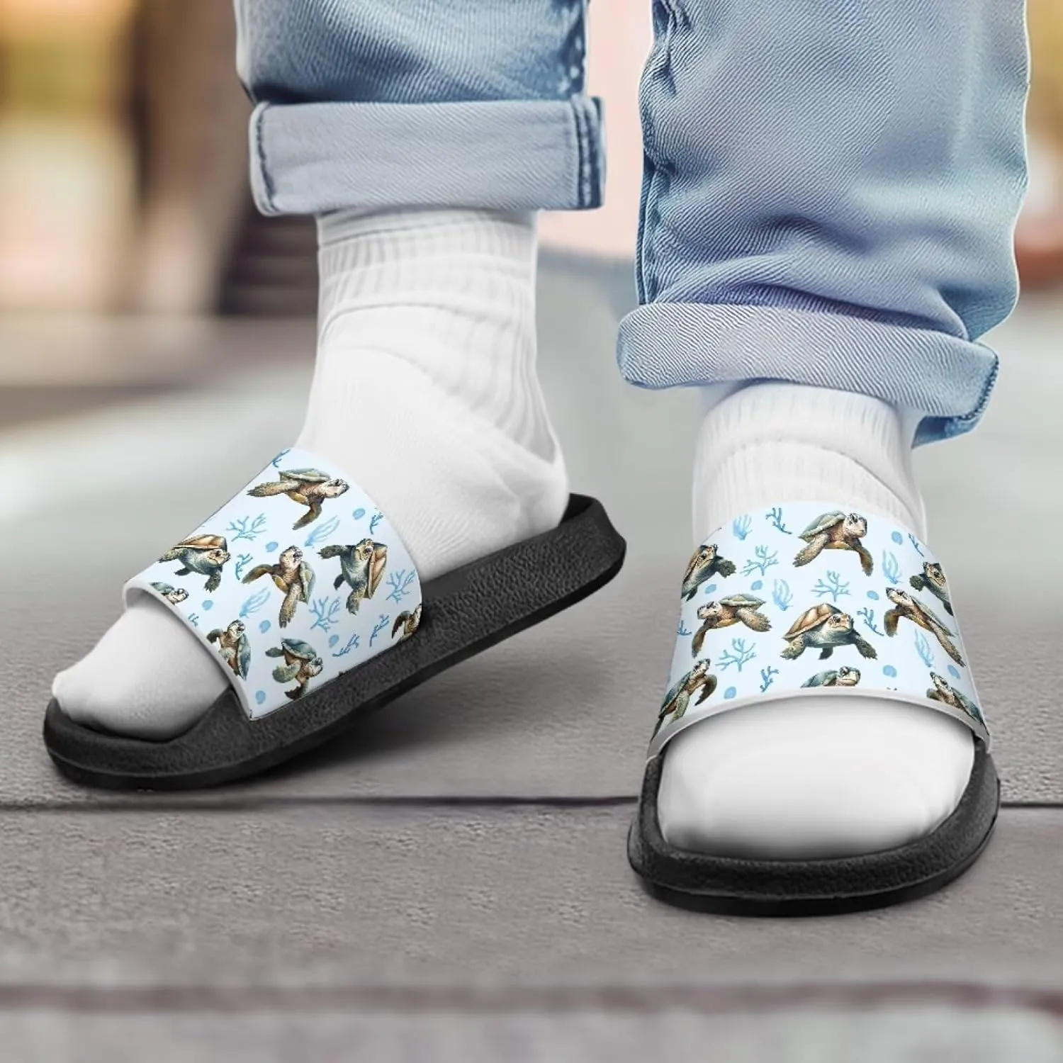 Toddler Boys Slides Sports Slides Sandals Water Shoes Casual Slippers Comfortable Beach Pool Shower Shoes Waterproof