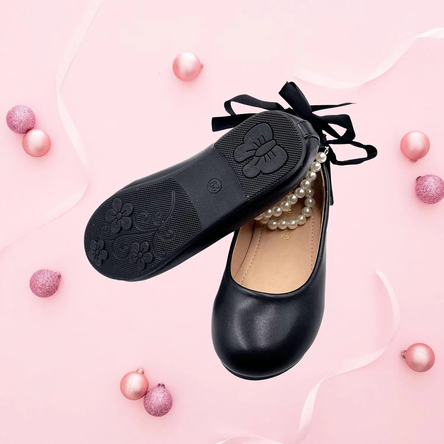 Toddler Flower Girl's Dress Shoes Mary Jane Ballet Shoes for Party,School, Birthday, Performance,Wedding