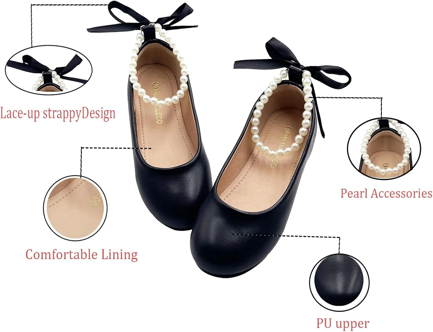 Toddler Flower Girl's Dress Shoes Mary Jane Ballet Shoes for Party,School, Birthday, Performance,Wedding