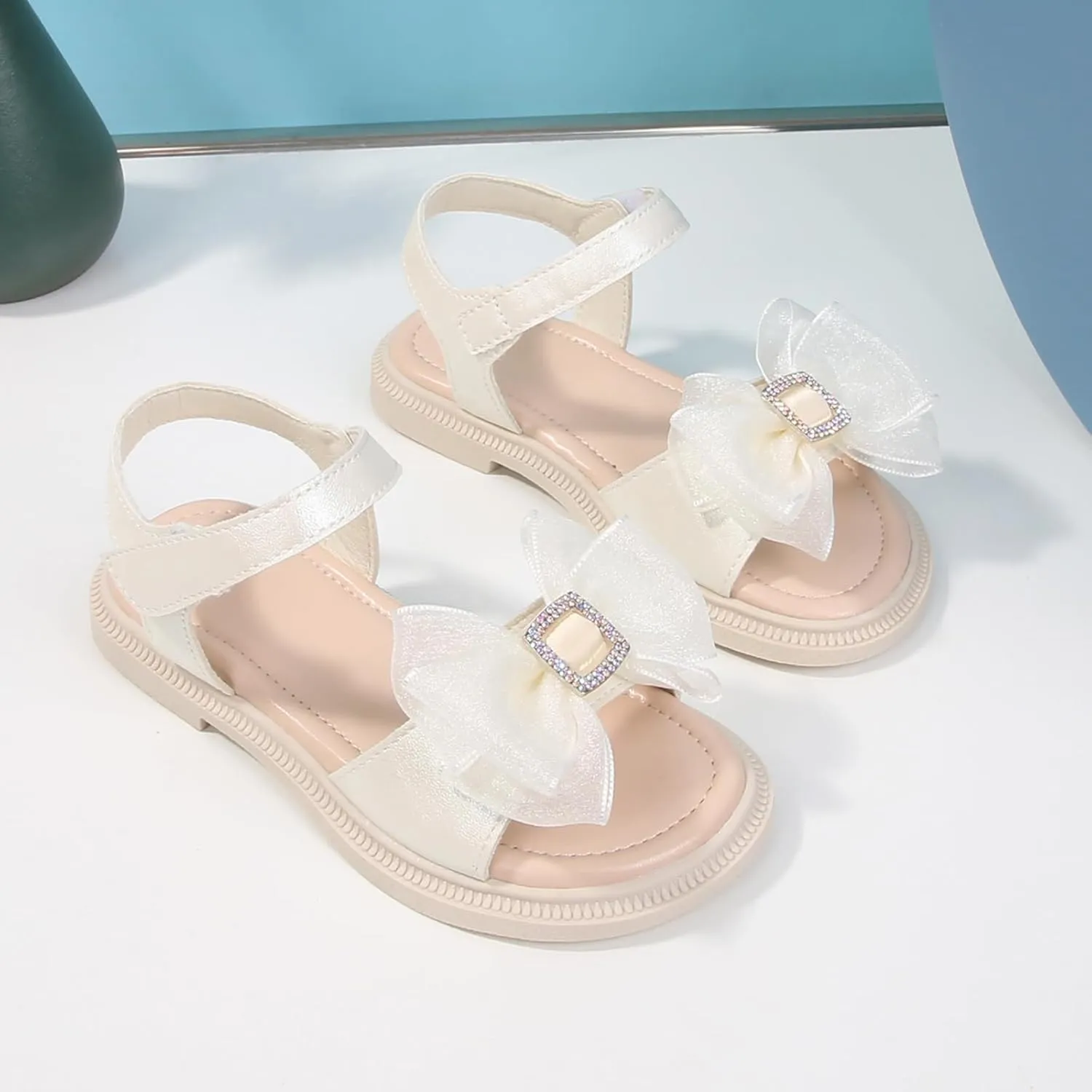Toddler Girls Sandals Soft Rubber Flats Summer Bowtie Girl Shoes