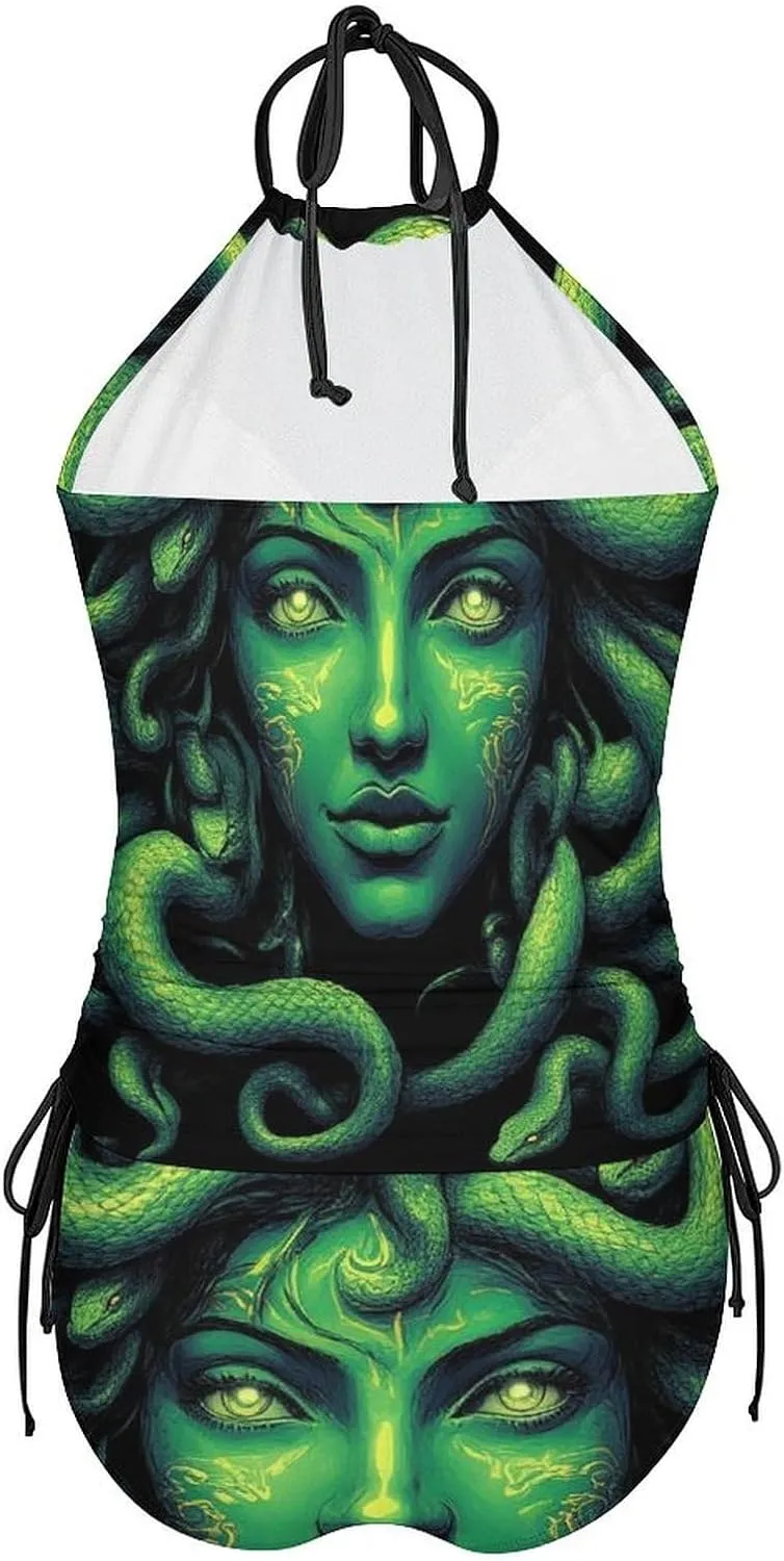 Two Piece Tankini Set for Women Halter Swimwear Bathing Suit High Neck Tummy Control Swimsuit