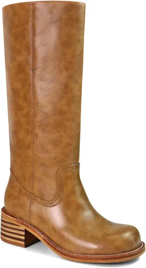 UBWDU Women's Knee High Boots Chunky Block Heel Long Boots Square Toe Low Heel Boots for Women