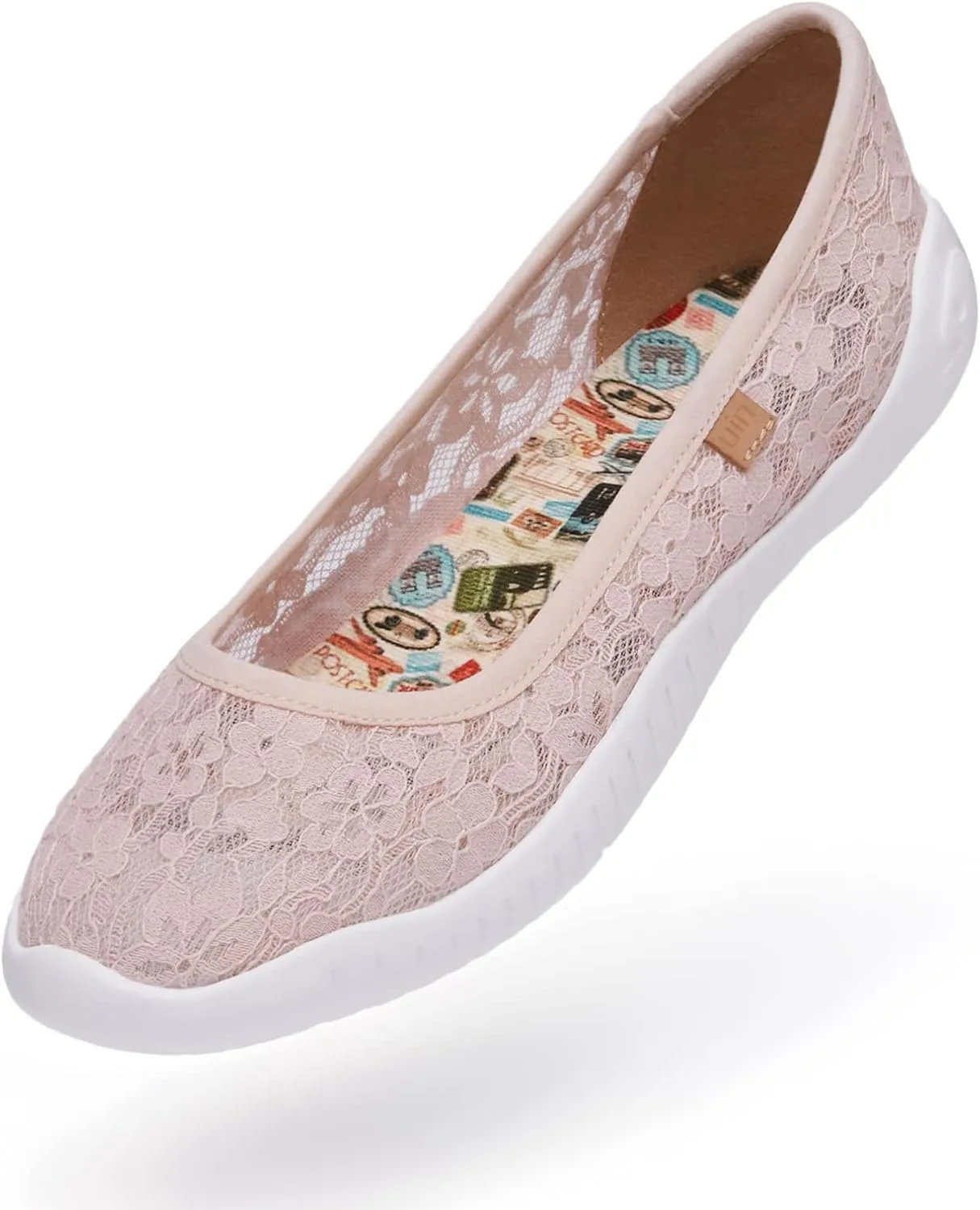 UIN Ballet Flats Shoes for Women Art Printed Wide Toe Casual Breathable Lightweight Slip On Women Loafers