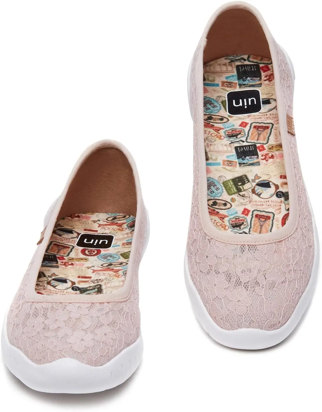 UIN Ballet Flats Shoes for Women Art Printed Wide Toe Casual Breathable Lightweight Slip On Women Loafers