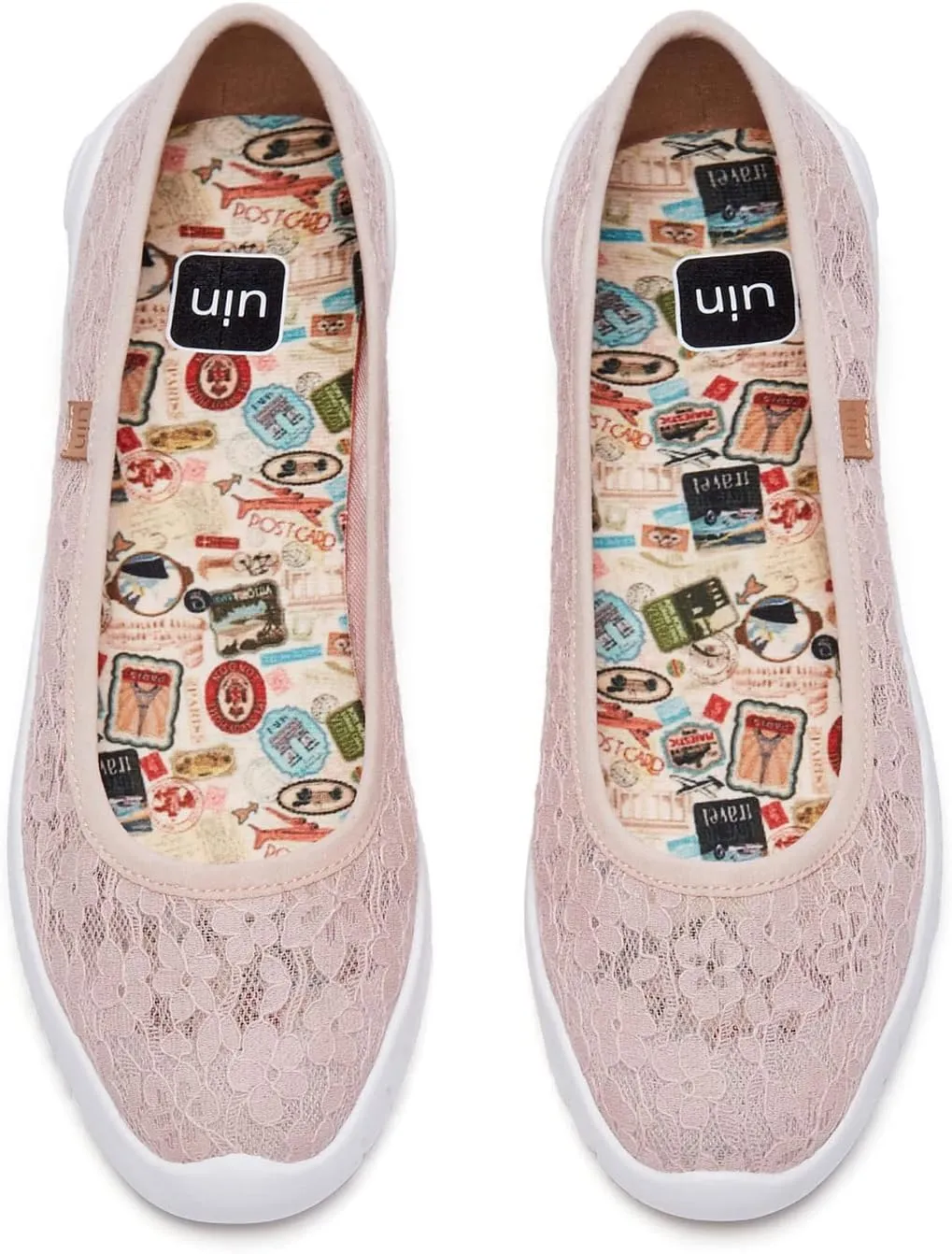 UIN Ballet Flats Shoes for Women Art Printed Wide Toe Casual Breathable Lightweight Slip On Women Loafers
