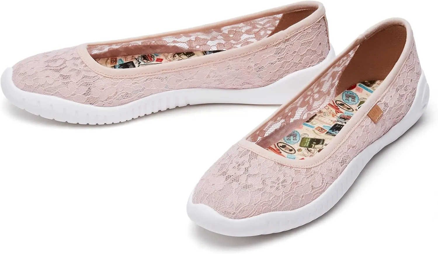 UIN Ballet Flats Shoes for Women Art Printed Wide Toe Casual Breathable Lightweight Slip On Women Loafers