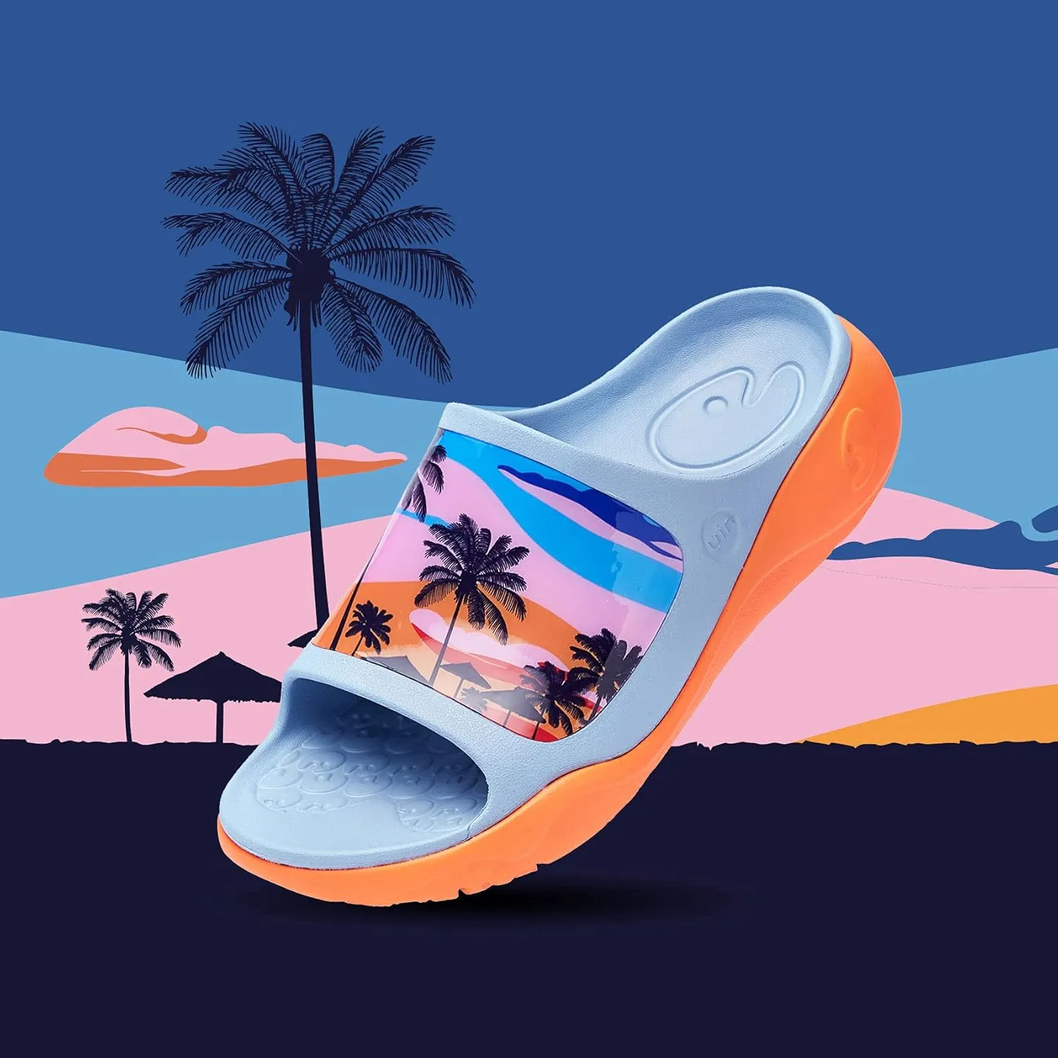 UIN Women's Slides Sandals Beach Summer Casual Art Painted Travel Anti-Slip Comfort Lightweight Fashion Slippers Ibiza