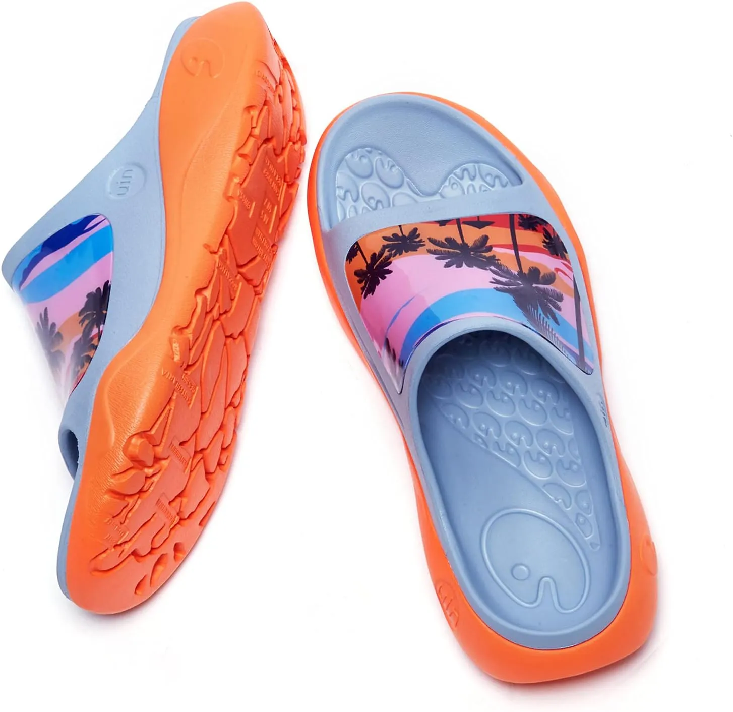 UIN Women's Slides Sandals Beach Summer Casual Art Painted Travel Anti-Slip Comfort Lightweight Fashion Slippers Ibiza