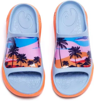 UIN Women's Slides Sandals Beach Summer Casual Art Painted Travel Anti-Slip Comfort Lightweight Fashion Slippers Ibiza