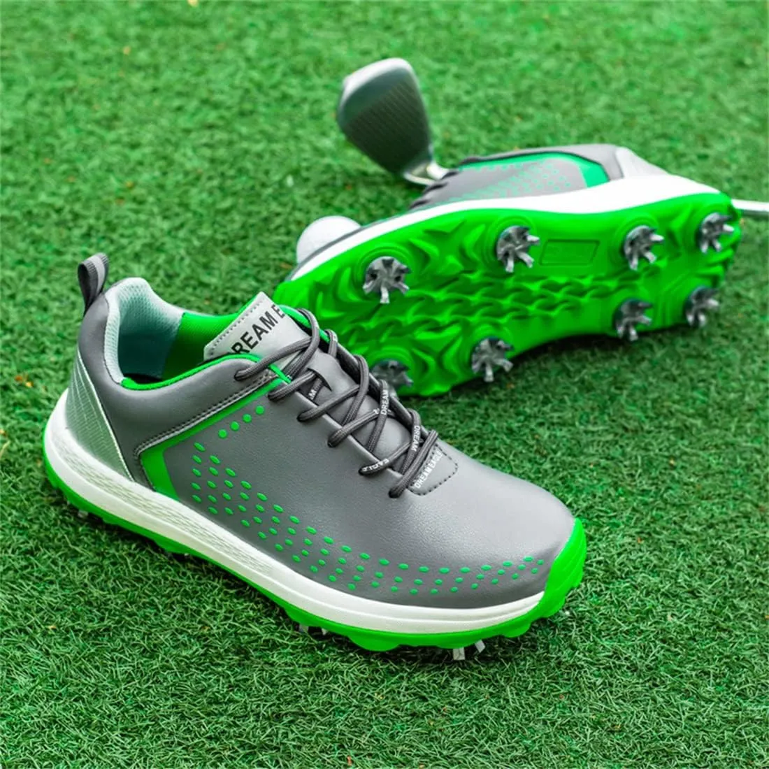 VEACAM Mens Golf Shoes Waterproof Golf Trainers Outdoor Golfing Sports Shoes Casual Ligthweight Golf Sneakers