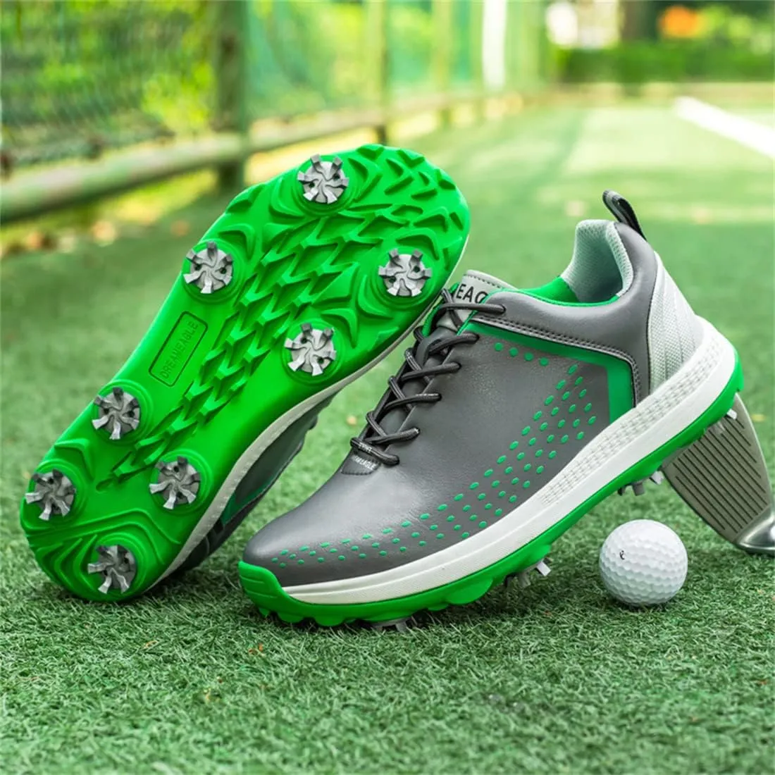 VEACAM Mens Golf Shoes Waterproof Golf Trainers Outdoor Golfing Sports Shoes Casual Ligthweight Golf Sneakers