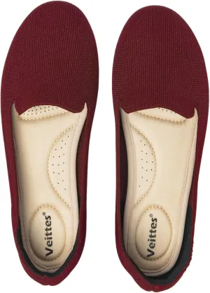 Veittes Women's Wide Width Flats Shoes, Comfort Elegent Soft Ladies Knitted Ballet Shoes.