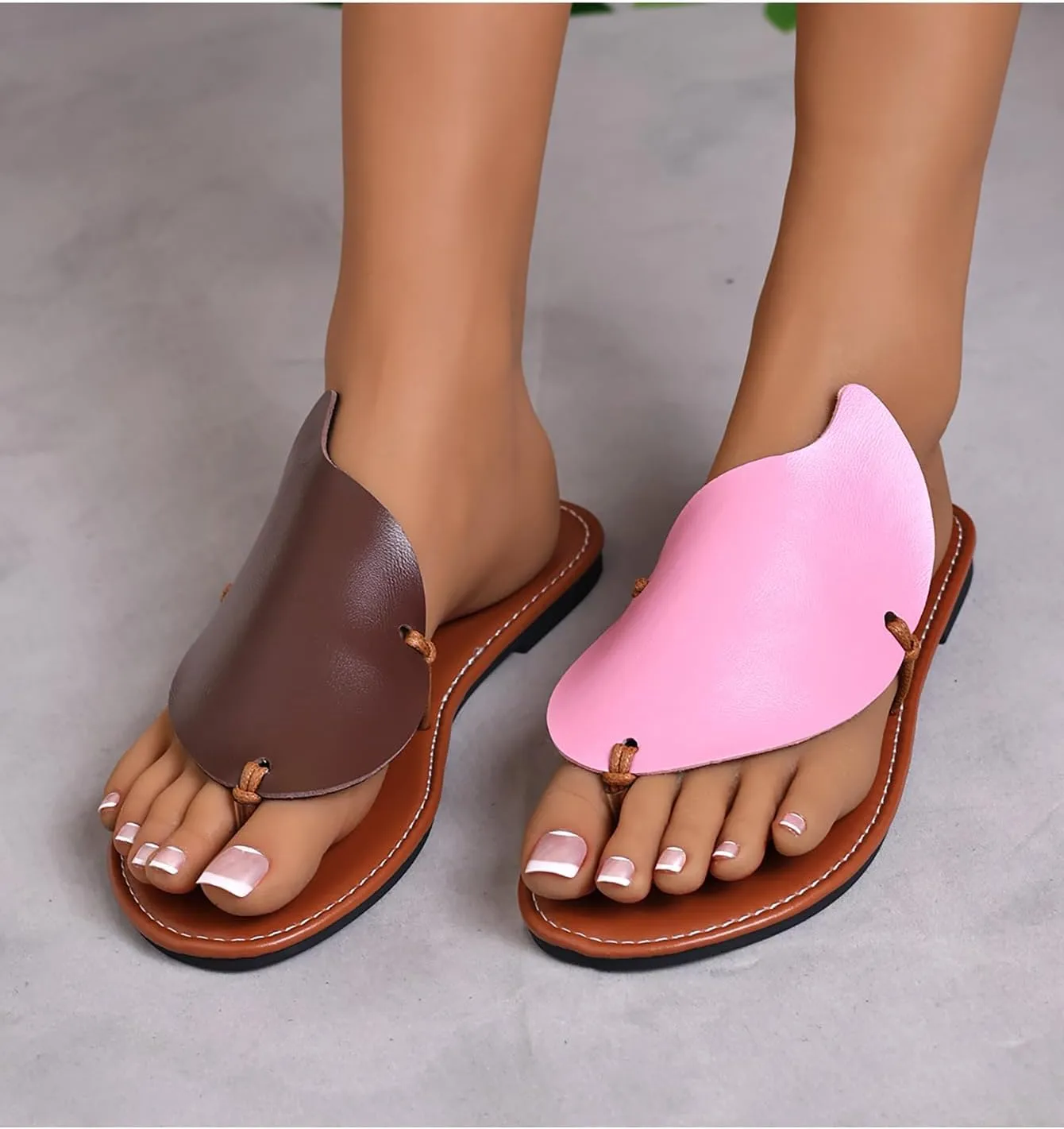 Verdusa Women's Color Block Thong Sandals Open Toe Summer Vacation Flip Flops