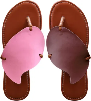 Verdusa Women's Color Block Thong Sandals Open Toe Summer Vacation Flip Flops