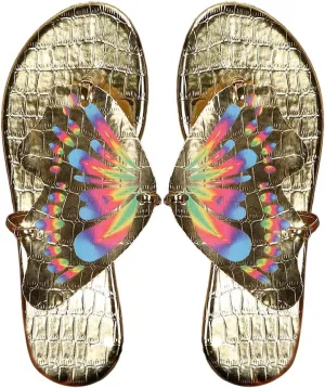 Verdusa Women's Open Toe Butterfly Sandals Slip on Slippers Summer Thong Sandals