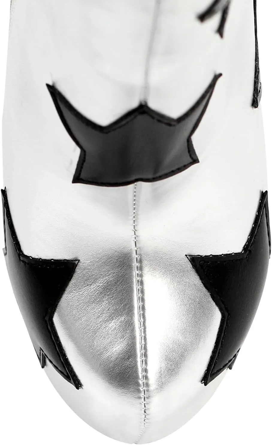 VERISSON Round Toe Platform Ankle Boots with Stars Pattern Zip up Block Heeled Patent Winter Boots