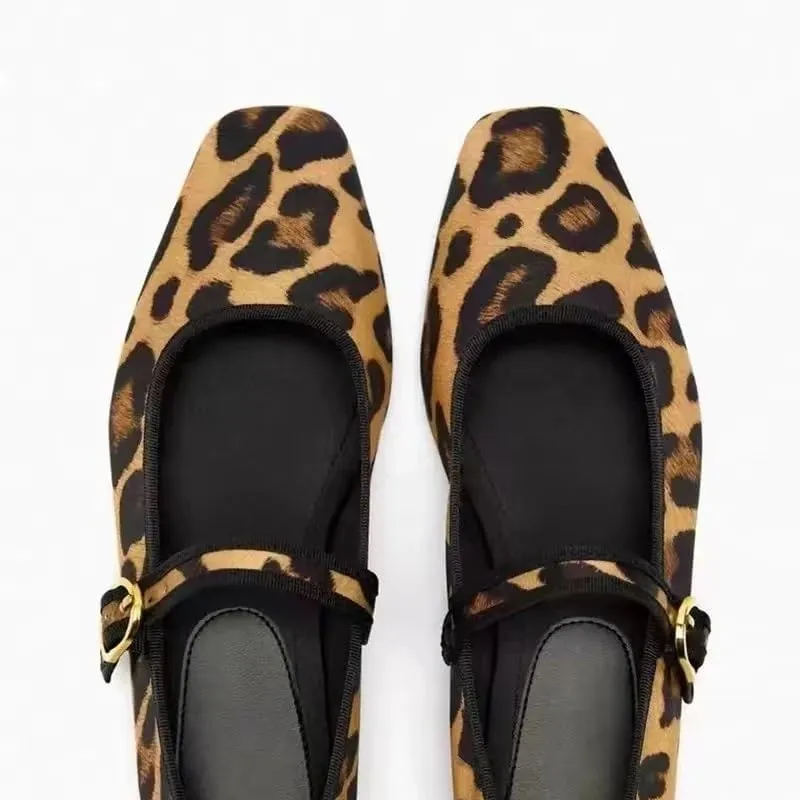 Vertundy Square Toe Ballet Flats for Women Mary Jane Flats
