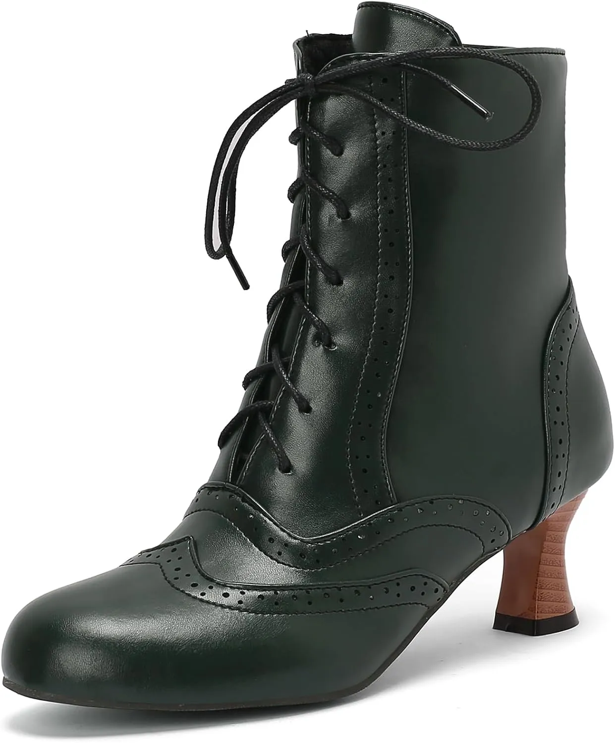 Victorian Boots for Women Vintage Lace Up Ankle Boots Costume Goth Booties Halloween Witch Stuff Cuban Heel Granny Boots
