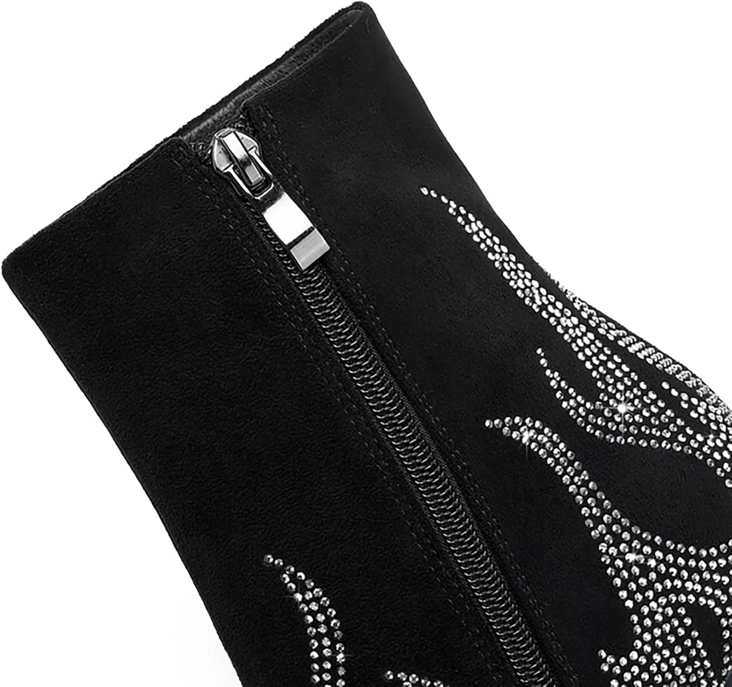 Wanliluxy Shark Teeth Ankle Boots Morso Boots Animal Pattern Boots Rhinestone Ankle Boots