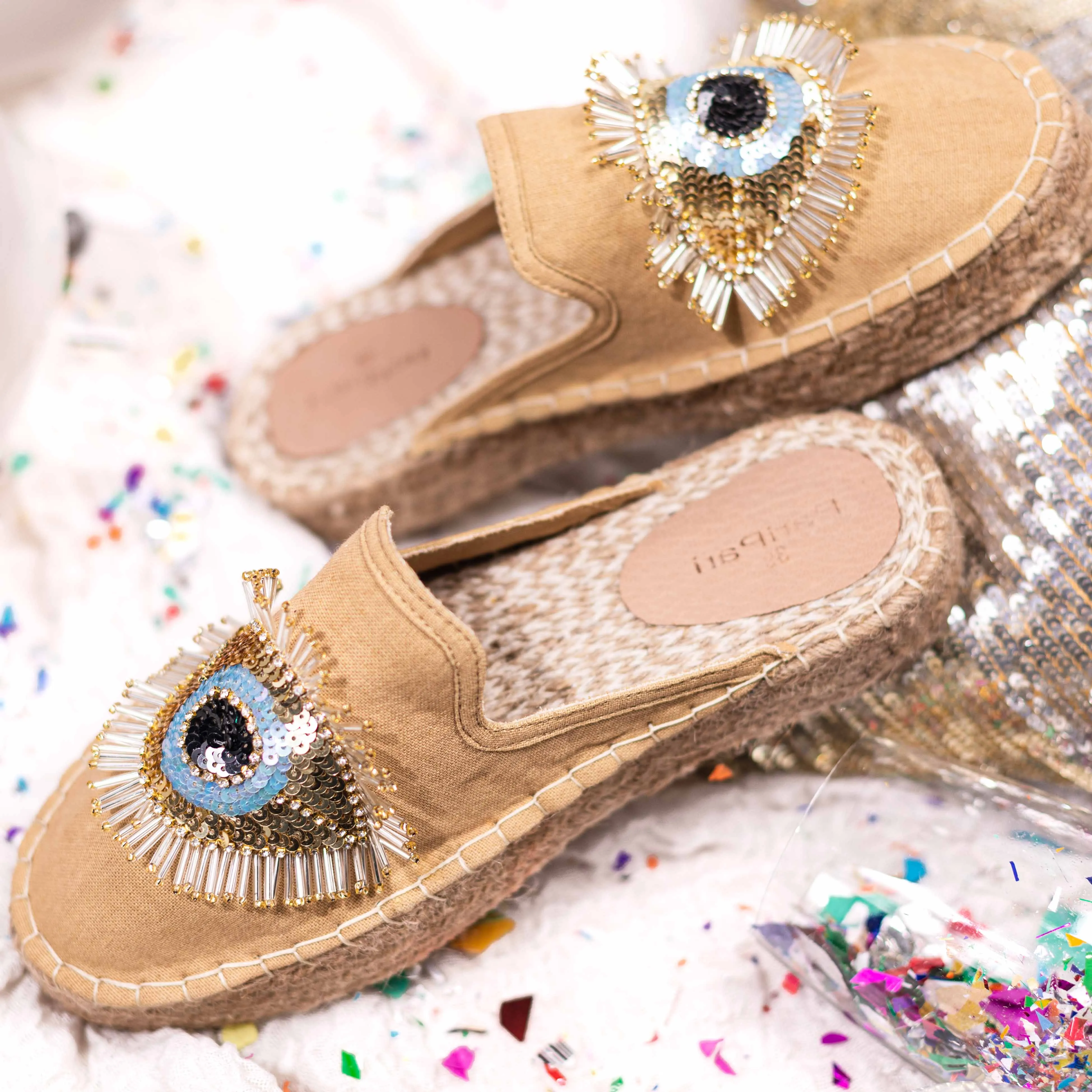 Womania Glare Espadrilles Sand Haut Platform