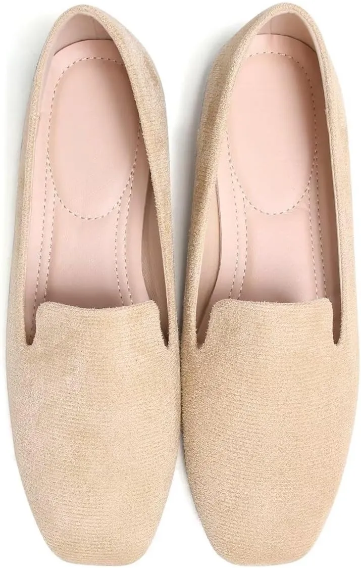 Women Comfortable Flats Candy Colored Cute Slip On Ballet Shoes Soft Sole Dress Casual Office Shoes Moccasins